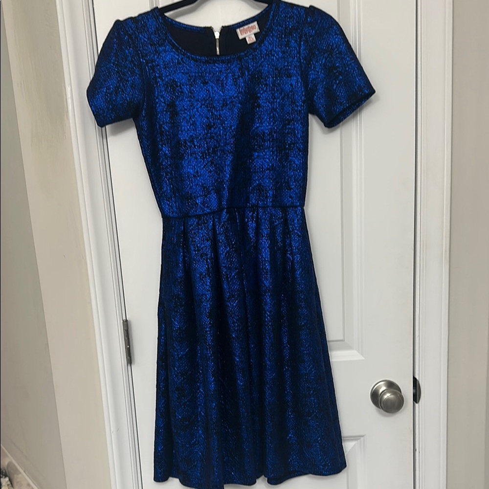 Lularoe Metallic Blue XS Women’s Short Dress